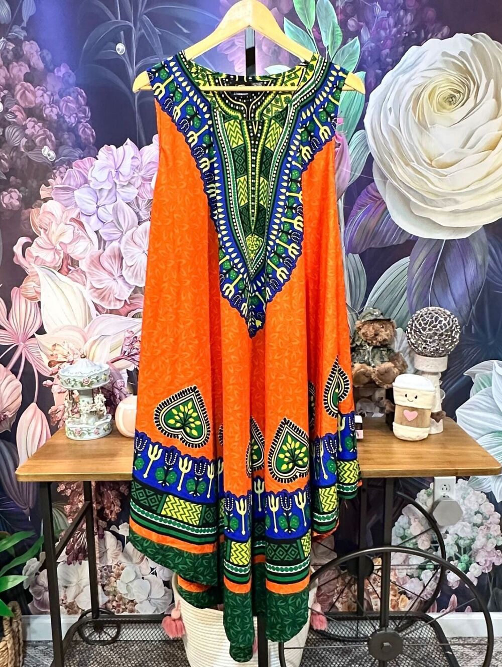 ESY Studio EY Plus Dashiki African Print Maxi Dress Boho Festival Statement